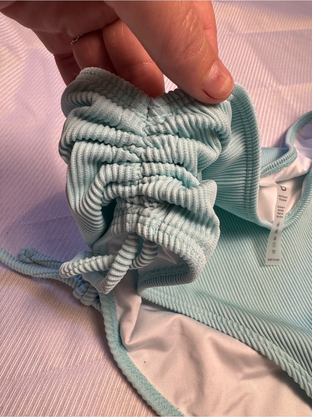NWT Blooming Jelly Ribbed Side Tie Bikini Bottom XL Aqua Blue Swimwear